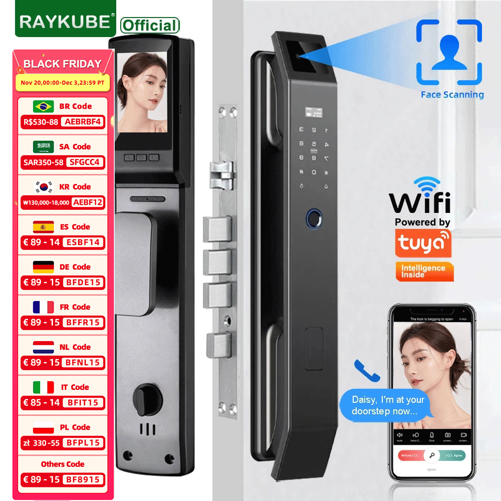Letter Opener Brass - Raykube df14 tuya wifi 3d reconhecimento