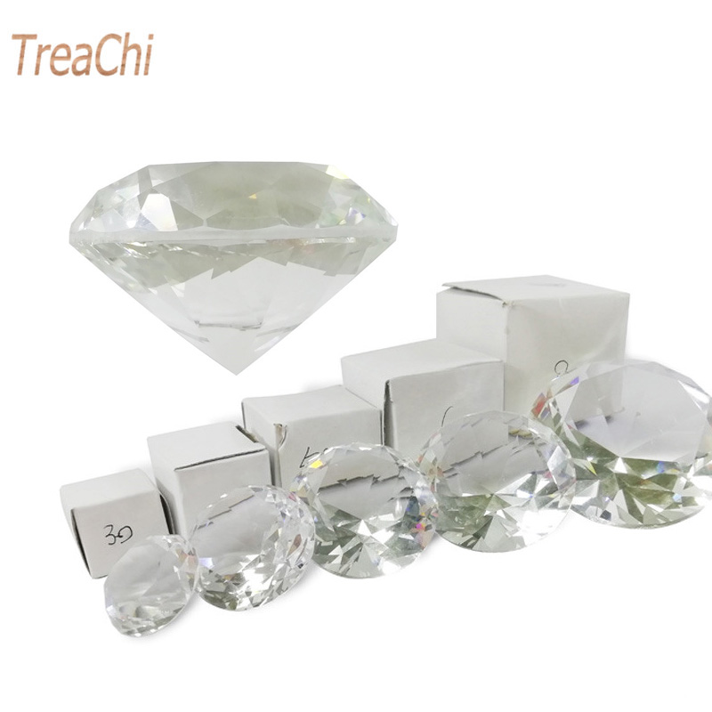 Paper Weight Crystal - Mão-papel transparente cristalino facetado corte vidro