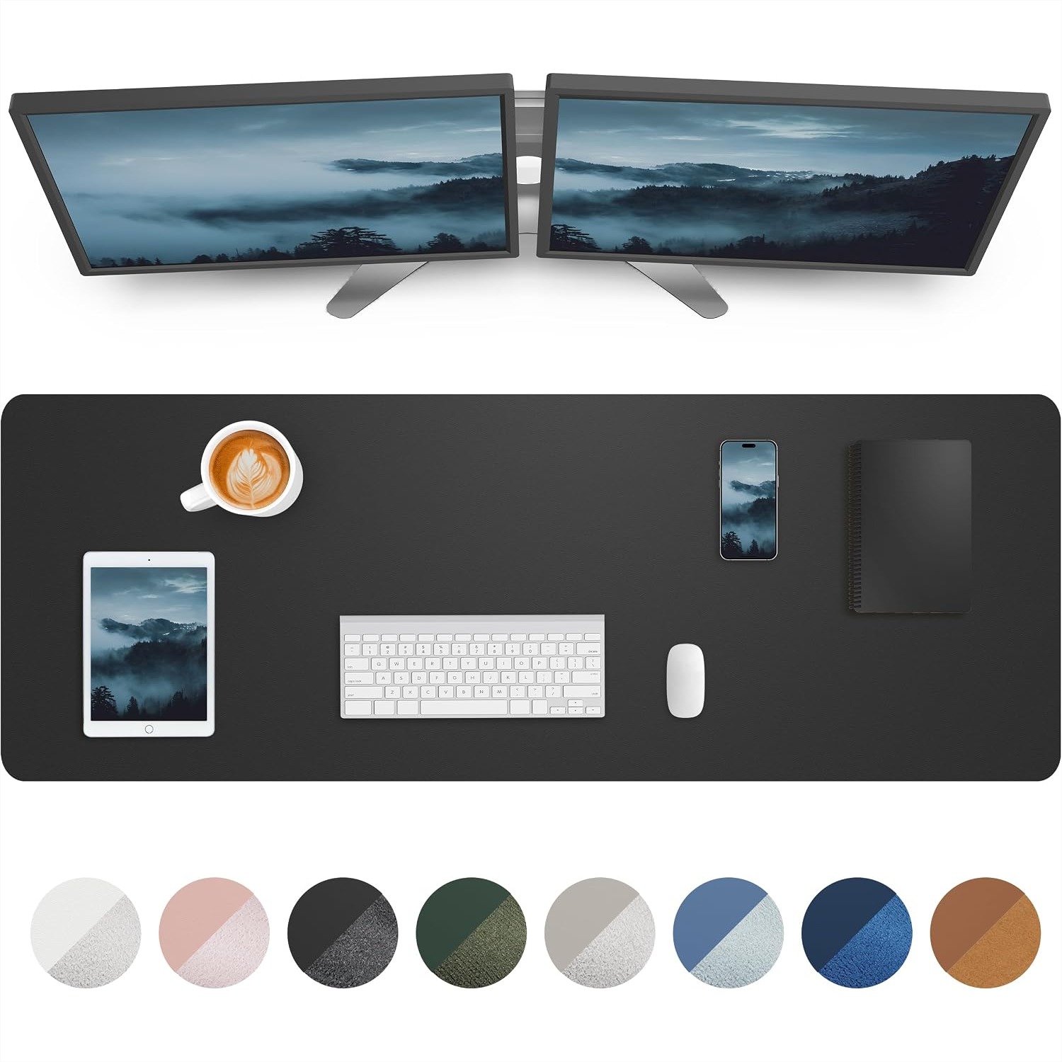 Leather Desk Pad - Tapete de Mesa Grande 55x17 polegadas,