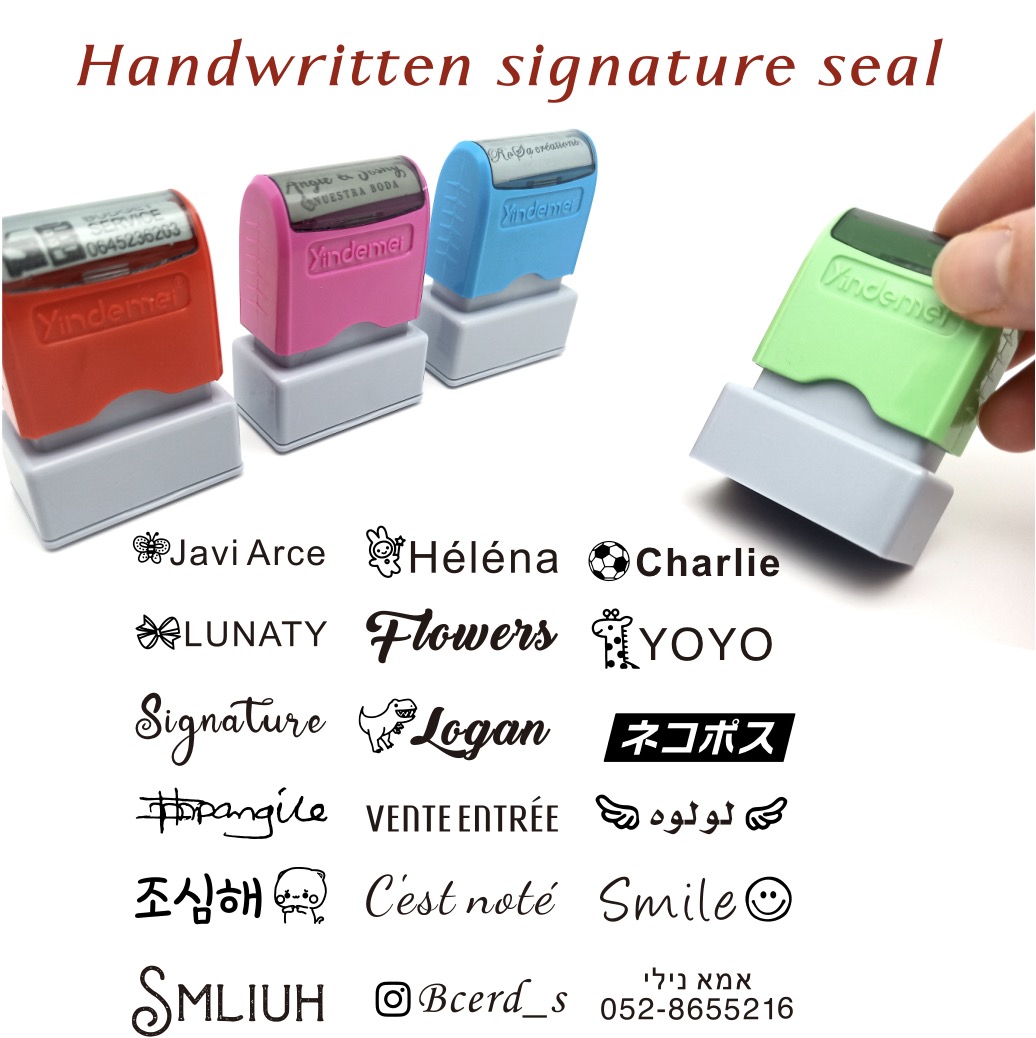 Rubber Date Stamp - Carimbo de tinta personalizado com nome