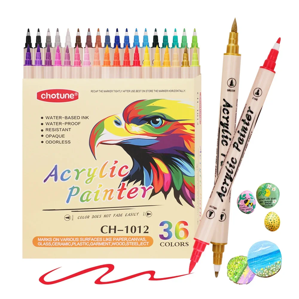 Correction Pen Fine - 12-36 cores marcadores de tinta acrílica