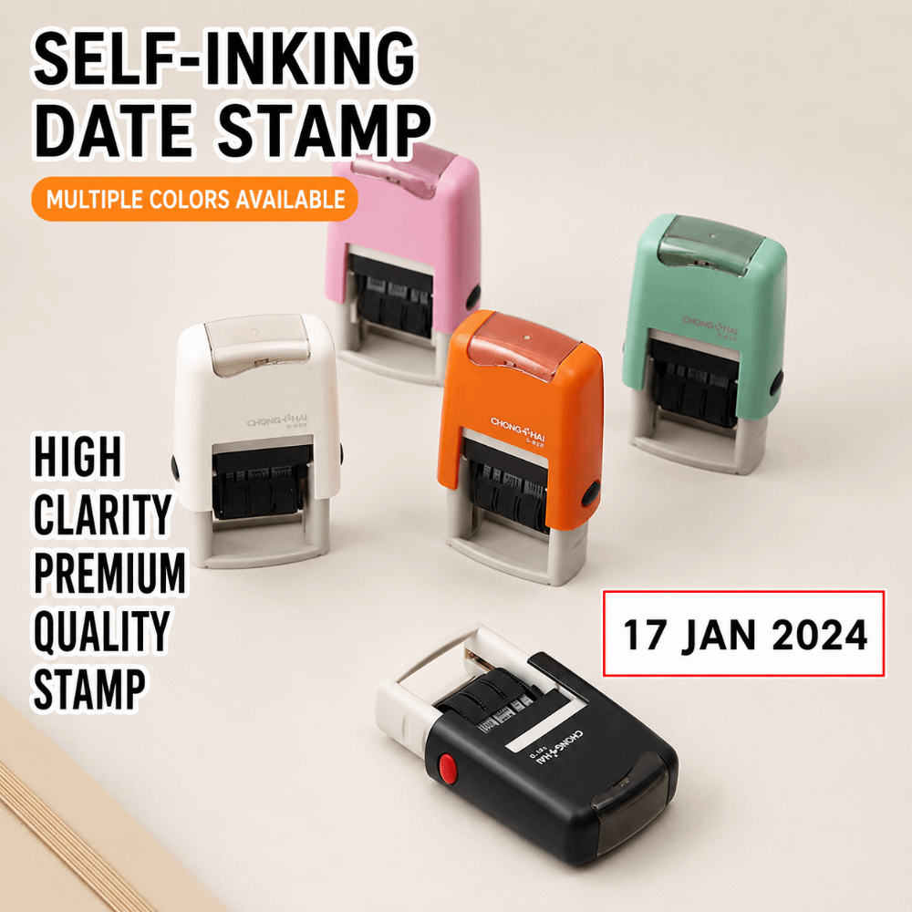 Rubber Date Stamp - Carimbo Automático de Retorno de Tinta