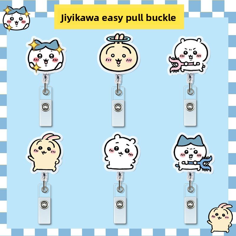 Index Card Holder - Porta-Crachá Retrátil Kawaii Jiyi com Clipe
