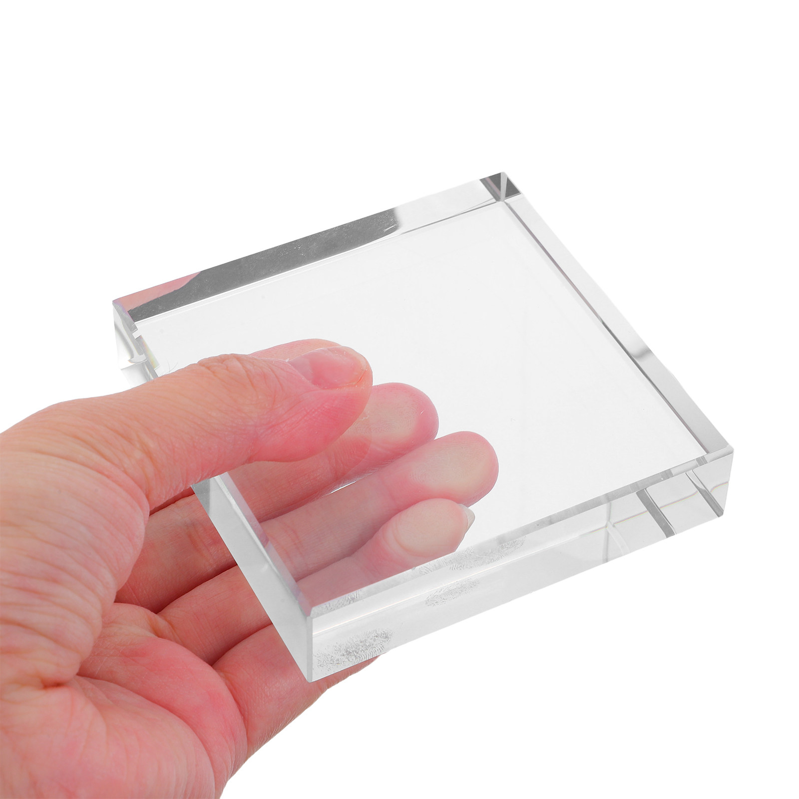 Paper Weight Crystal - Bloco de Vidro Transparente Cristalino Quadrado