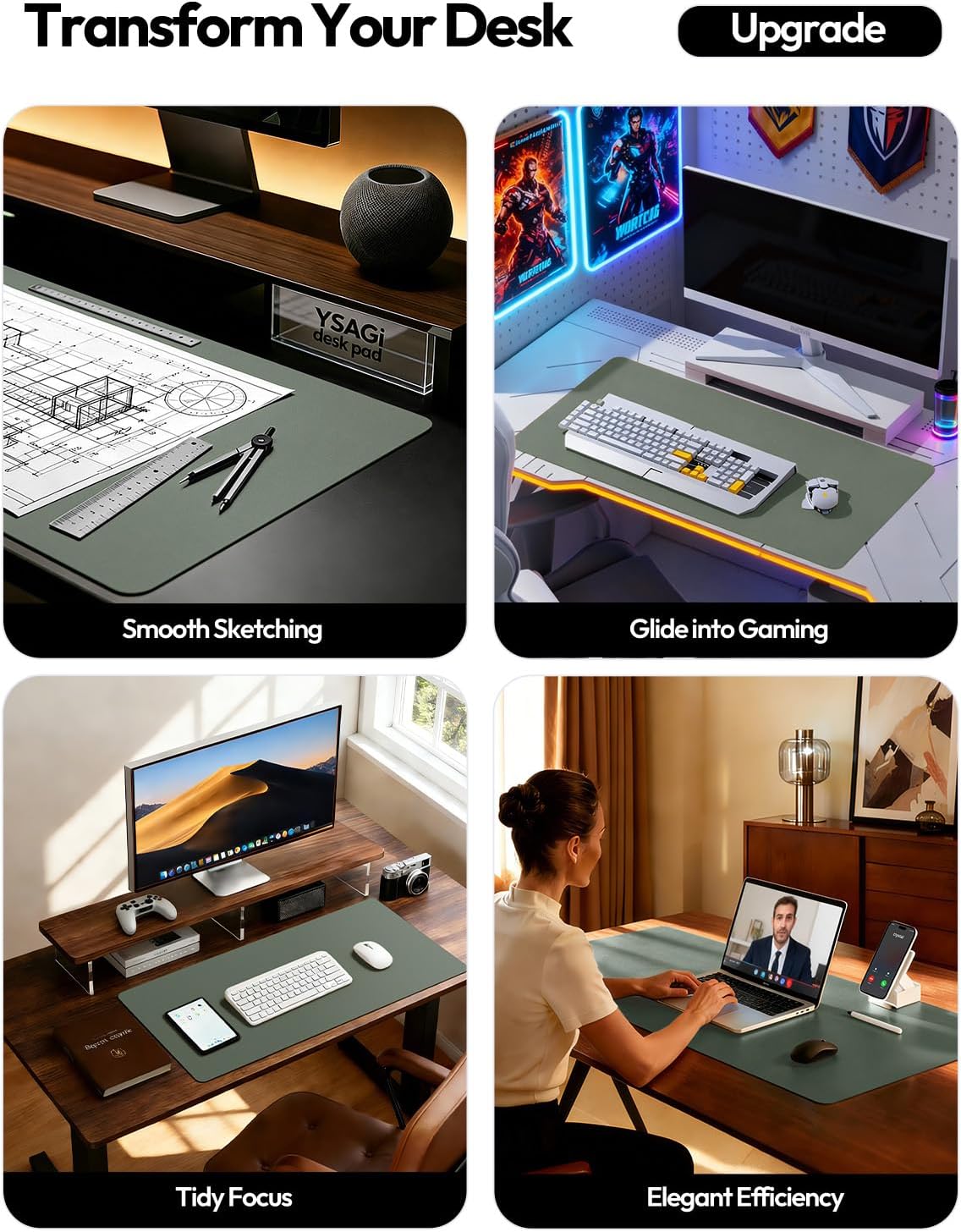 Protetor de Mesa em Couro, Gra - Leather Desk Pad avaliação e preço