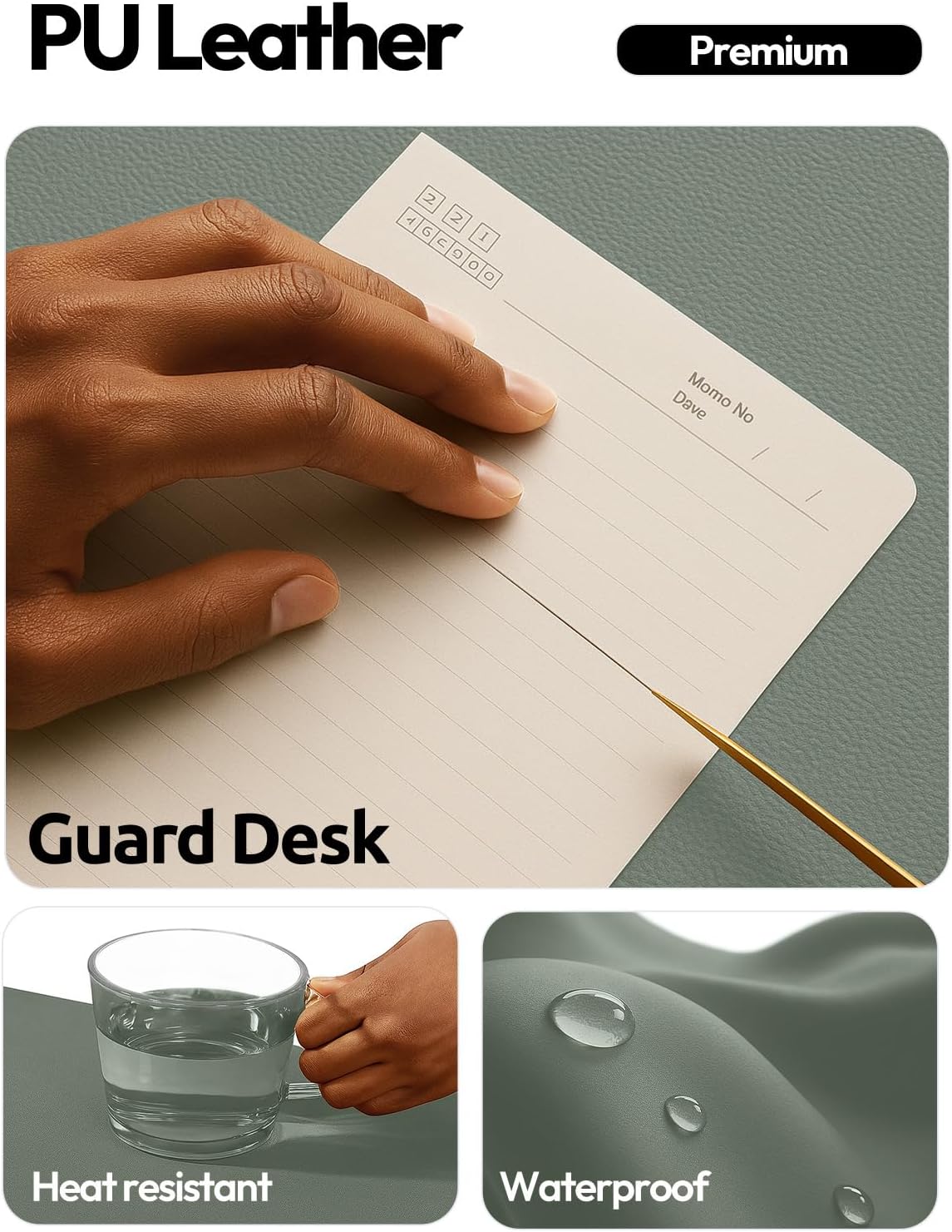Protetor de Mesa em Couro, Gra - Leather Desk Pad avaliação e preço