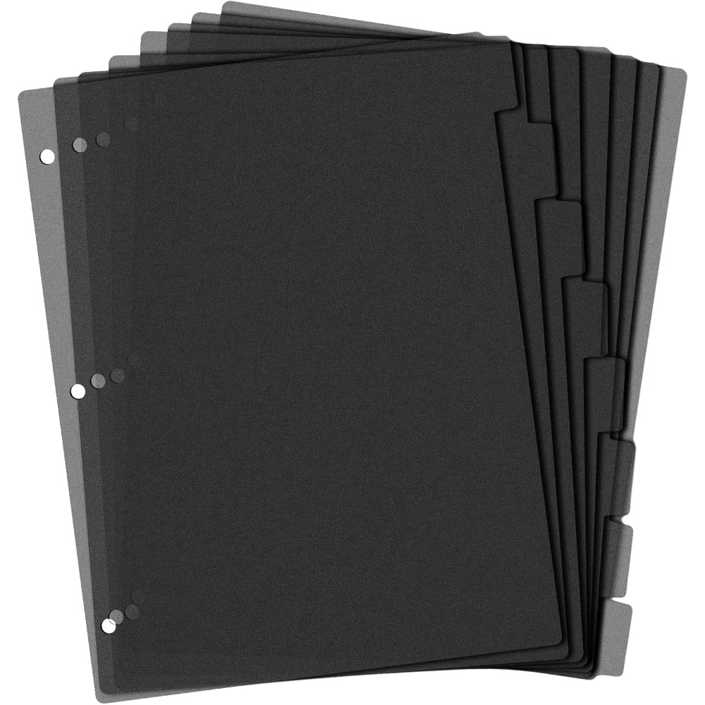8 Divisórias Pretas de Plástic - Tab Divider A4 avaliação e preço