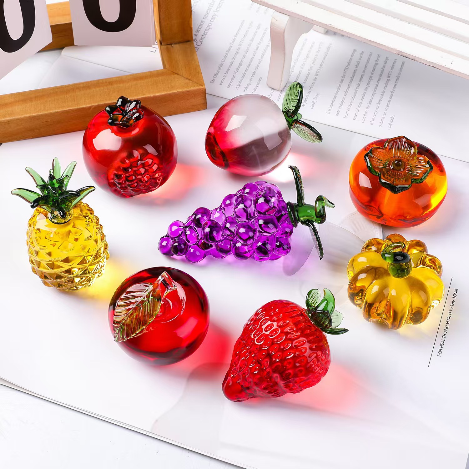 Peso de papel de frutas de cri - Paper Weight Crystal avaliação e preço