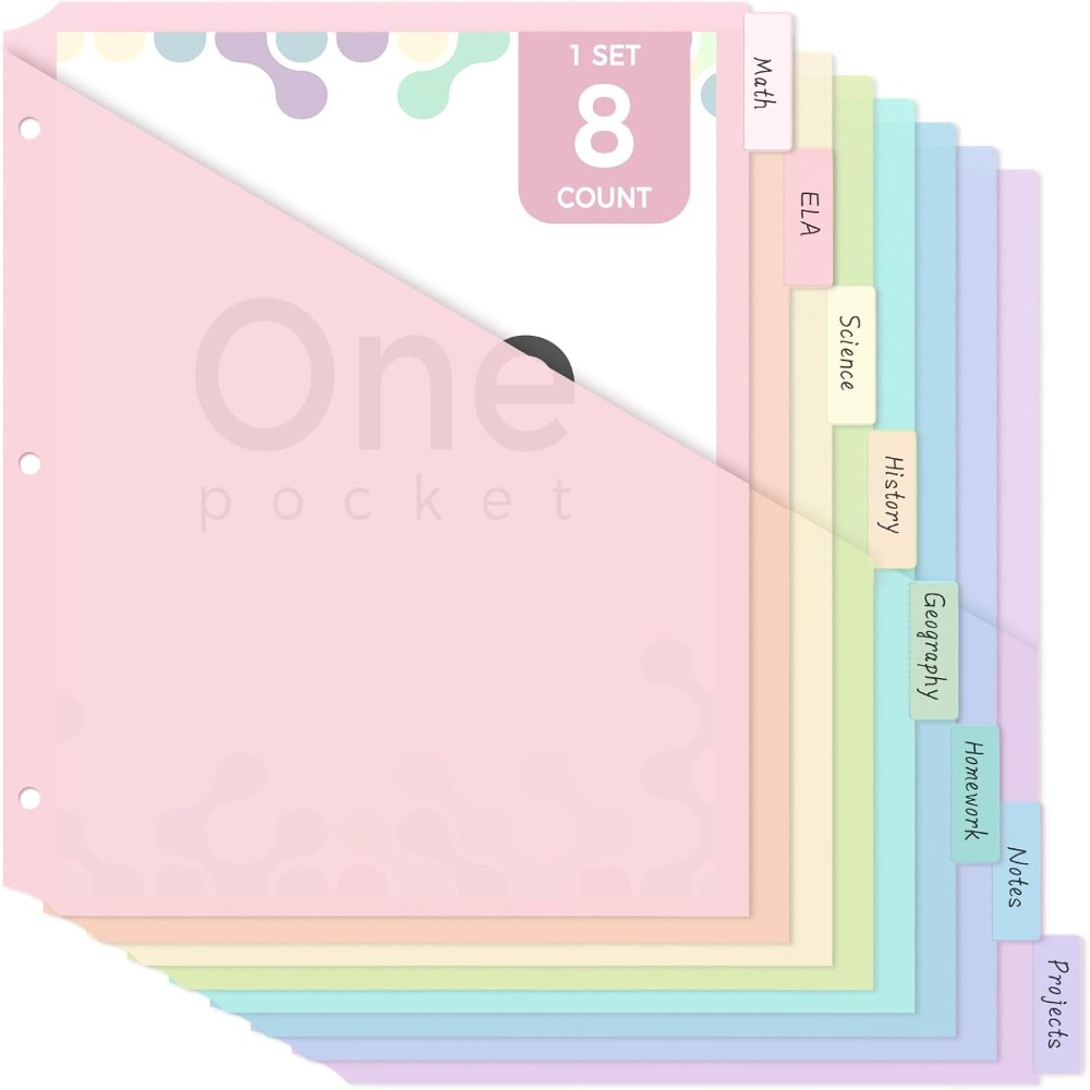 8 Divisórias Duráveis A4 Paste - Tab Divider A4 avaliação e preço