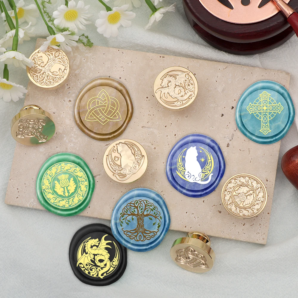 Criativo lua coelho cruz dragã - Wax Seal Stamp Set avaliação e preço