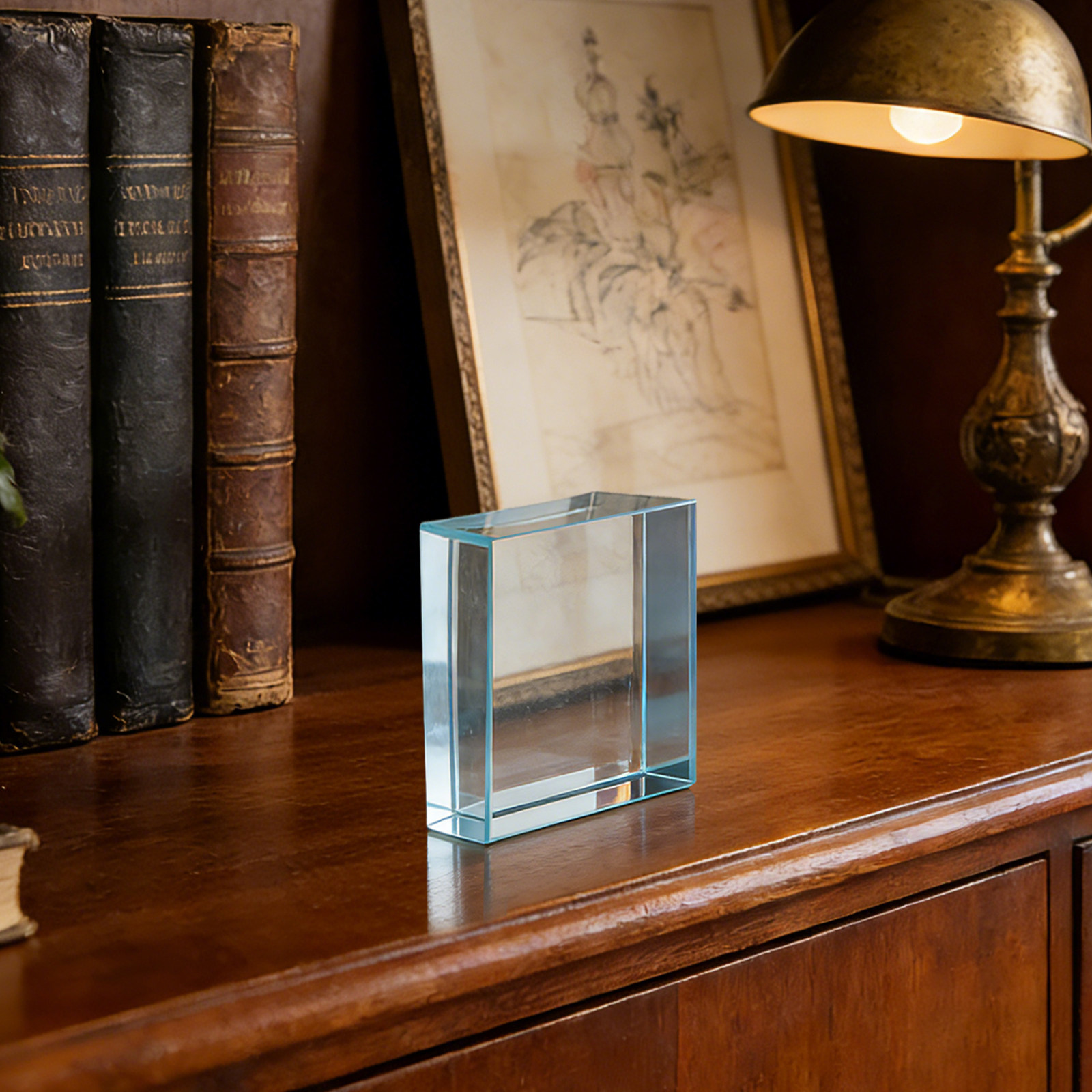 Bloco de Vidro Transparente Cr - Paper Weight Crystal avaliação e preço